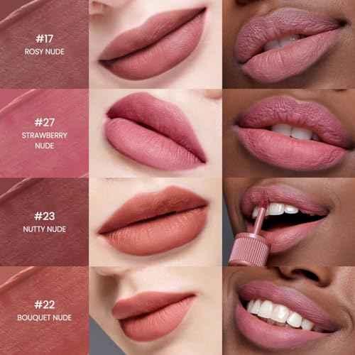 Peripera Ink the Velvet Lip Tint - High Pigment Color, Longwear, Weightless, Not Animal Tested, Gluten-Free, Paraben-Free (17 ROSY NUDE)