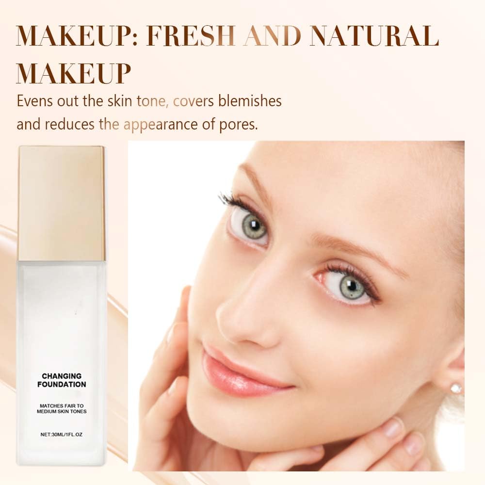Skiennix Color Changing Foundation - 2-In-1 Hydrating Liquid for Mature Skin | Lightweight & Versatile (1 Pc)