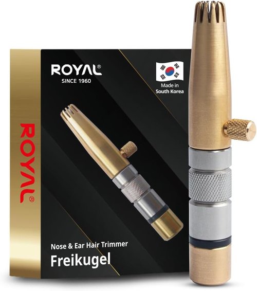 Royal Premium Nose Hair Trimmer for Men - Manual, Battery-Free, Waterproof, Brass & Stainless Steel ET-32