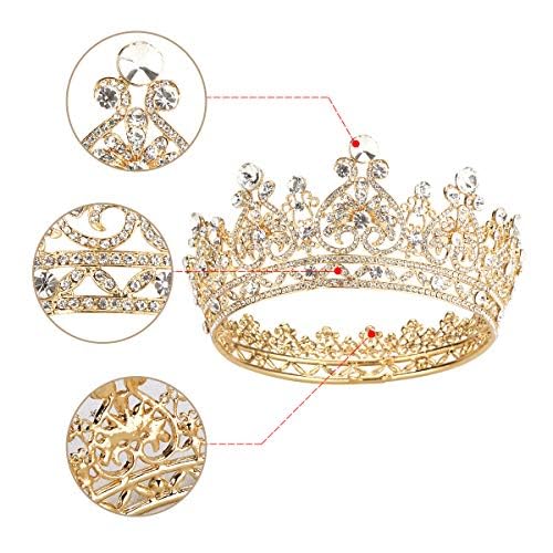 Makone Gold Crowns for Women Crowns and Tiaras Hair Accessories for Birthday Wedding Prom Bridal Party Halloween Costume Christmas Gifts (Purple)