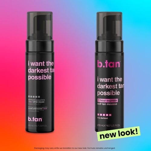 b.tan Ultra Dark Self Tanner Mousse - Fast 1 Hour Express Tanning Foam for Golden Glow, 6.7 Fl Oz