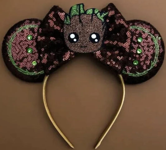 CLGIFT Super Hero Mickey Ears, Adult Mickey Ears, Women Mouse Ears, Minnie Ears, Super Hero Minnie Ears, Avengers Mickey Ears (Groot)