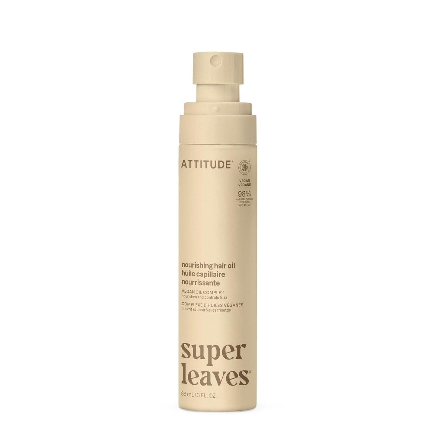 ATTITUDE Nourishing Hair Oil - Frizz Control & Shine Boosting Vegan Formula | 3 Oz, Vanilla & White Flower Scent