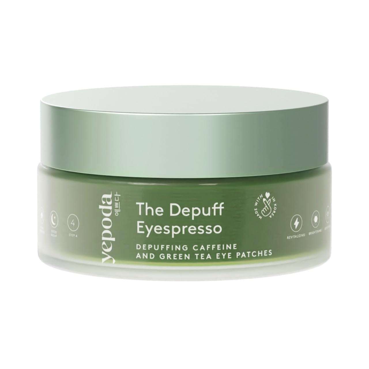 Yepoda Depuff Eyespresso Eye Patches - Caffeine & Green Tea Formula for Puffiness Relief | 60 Pcs / 90 g (3.17 OZ)