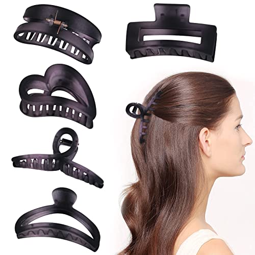 Souarts 6 Pack Butterfly Hair Claw Clips No Slip Claw Clips for Thick Thin Hair Jaw Clip for Women Hair Clamp