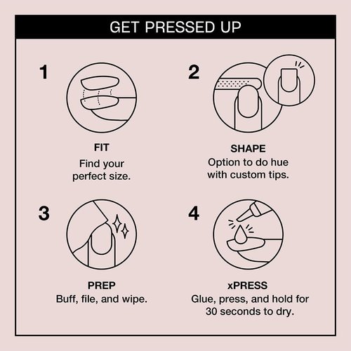 OPI xPRESS/ON Press-On Nails - Long Coffin Shape Nail Art | 30 Count With Glue | Instant Gel-Like Manicure