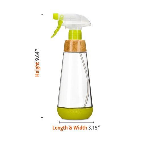 Full Circle - Sustainable Refillable Glass Spray Bottle with Versatile Stream & Mist Options | Bamboo & Silicone Protection Boot - Perfect for Kitchen, Plants, Hair & Beauty