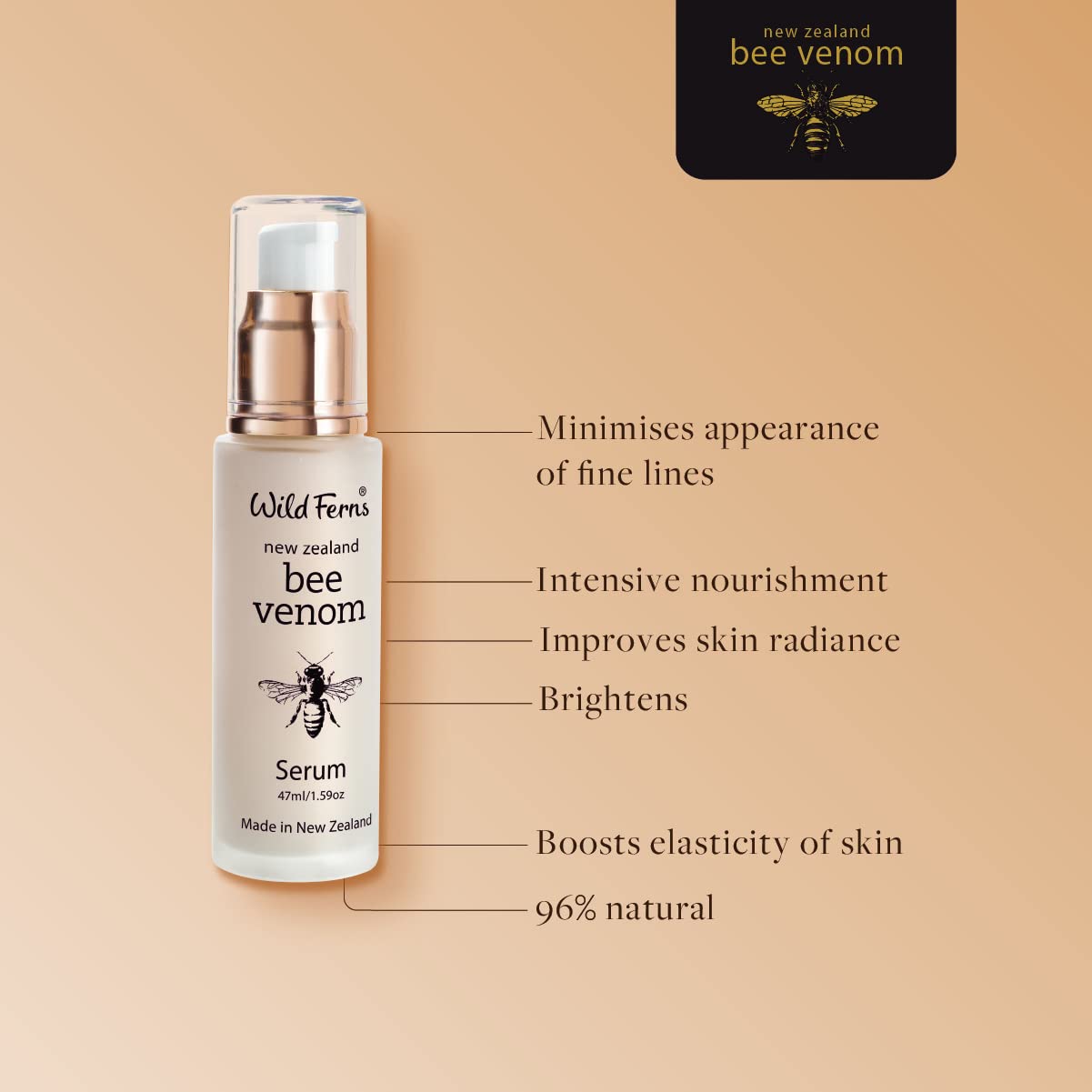Wild Ferns Bee Venom Serum - Nourishing Manuka Honey Infused Skincare Treatment