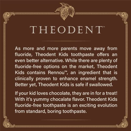 Theodent Fluoride-Free, Natural, Kids Toothpaste, Chocolate Chip Flavored (3.4 Ounces, 96.4 Grams)
