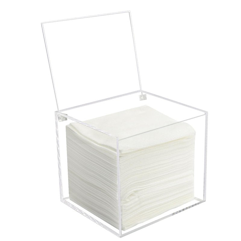Watpot Disposable Face Towel Storage Box Compatible with Facial Towel XL, Acrylic Disposable Face Towelette Holder Container, Clear