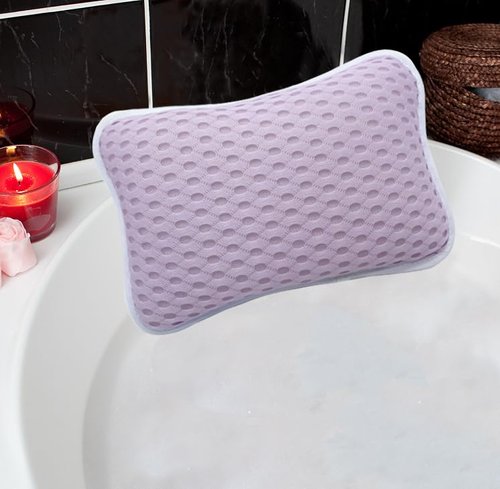 Bath Pillows for tub,Home Spa Pillows for Bathtub, Hot Tub,Head and Neck Support with 2 Strong Suction Cups,Purple