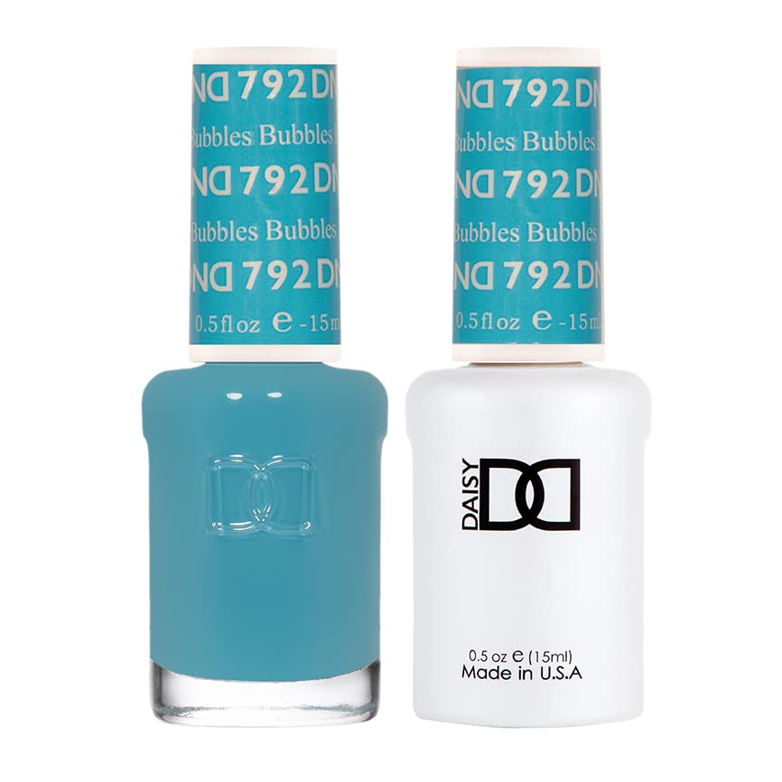 DND Gel Polish Set, Blue Collection, UV/LED Gel Polish and Air Dry Nail Lacquer, Matching Chip-Free Polish Duo, 792 Bubbles, 0.5 Fl Oz