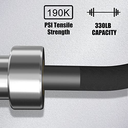 Olympic Barbell EZ Bar Curl Bar 4ft/5ft/7ft for 2 Inch Weight Plates, Perfect for Home Fitness (300lb/330lb/400lb/700lb/1000lb/1500lb)
