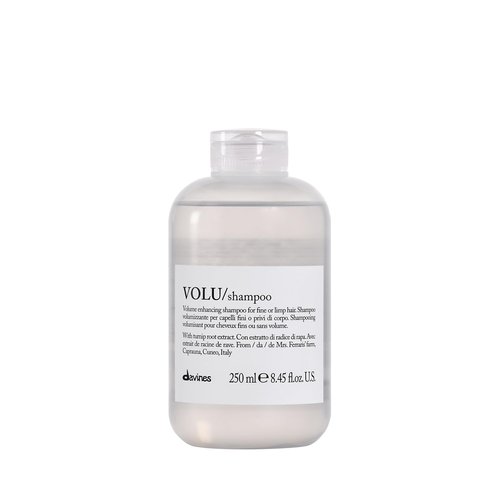 Davines VOLU Shampoo, Volumizing Gentle Cleansing Action for Fine or Limp Hair - Making it Soft and Light with a Lasting Boost of Body and Volume with Turnip Root Extract, 8.45 Fl Oz