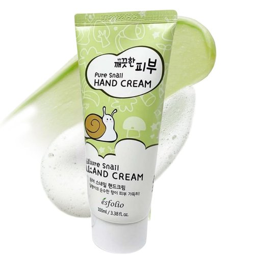 Esfolio Pure Skin Snail Hand Cream - Deep Moisturizing & Restoring Lotion with Snail Mucin | Non-Greasy, Fast Absorbing (3.38 OZ/100ML)
