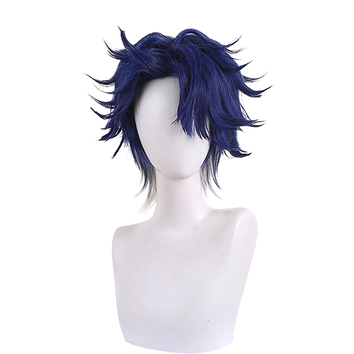 XiongXiongLe Game Honkai Star Rail Cosplay Sampo Dark Blue Short Curled Hair Replacement Wig for Women Girls Cos Party Halloween Christmas(Sampo)