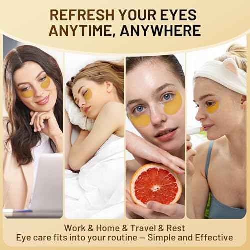 24K Gold Infused Hydrogel Eye Patches - 30 Pairs for Dark Circles, Wrinkles, Eye Bags & Puffy Eyes | Retinol & Collagen Complex, Hydrating Firming Treatment Alternative? (Gold)