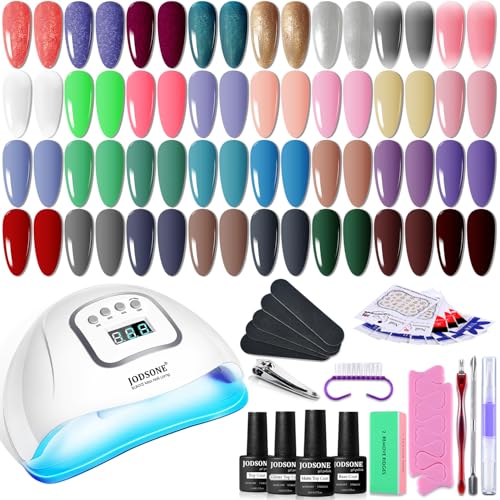JODSONE Gel Nail Polish Kit with U V Light 32 Colors Gel Polish Set Soak Off Nail Kit Nail Art Salon or Home DIY Manicure Tools Gifts for Women