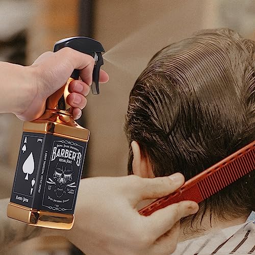 FOMIYES Spray Mist Bottle Hair Spray Bottle Retro Whisky Squirt Bottle Novelty Water Sprayer Hairdressing Barber Mist Salon Hair Tools Home Gardening Plants Water Sprayer 500ml Golden