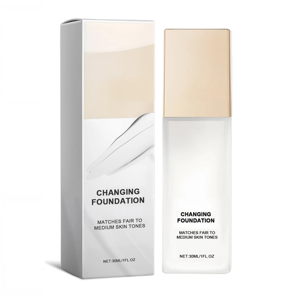 Skiennix Color Changing Foundation - Lightweight Liquid Formula for Mature Skin | Universal Tone (1pc)