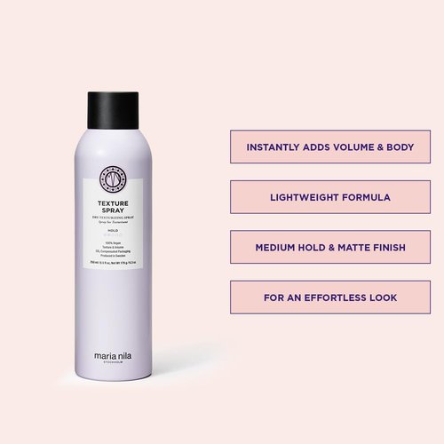 Maria Nila Texture Spray - Moisturizing Formula for Instant Volume & Texture | 100% Vegan, 8.4 Fl Oz