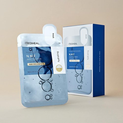 Mediheal NMF Nude Gel Mask - 10 Pack Moisturizing Hydrogel Sheets for Cooling Hydration