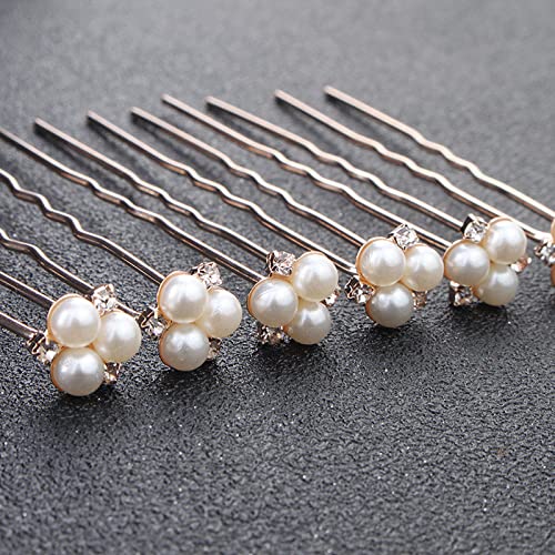 AUNEAL Hair Accessories for Women Wedding Hair Pins Set Hair Jewelry for Girls Silver Flower Pearl Hair Clips Brides Headpieces for Bridal,Bridesmaids,Prom, Party and Special Occasion