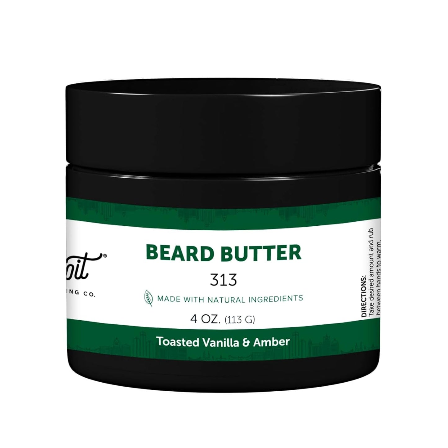 Detroit Grooming Co. Beard Butter - Premium Leave-In Conditioner with Safflower Oil & Shea Butter - Hydrating Moisturizer for Growth & Thickness - Iconic 313, 4oz | Made in USA