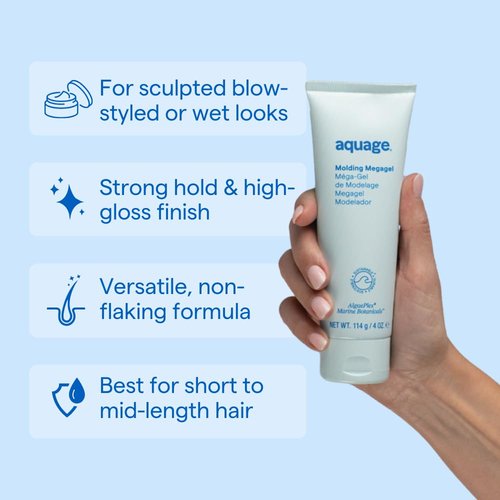 Aquage Molding Mega Gel - Strong Hold Hair Styling Gel for All-Day Control | 8 oz