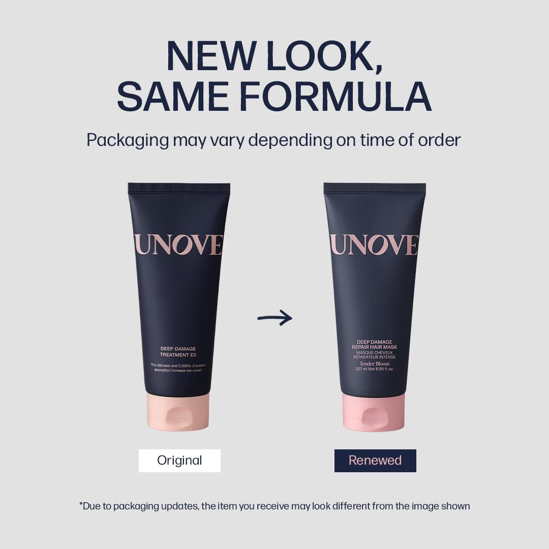 UNOVE Deep Damage Repair Hair Mask - Protein Treatment for Damaged Hair | Deep Conditioning & Keratin | Tender Bloom, 7 fl oz