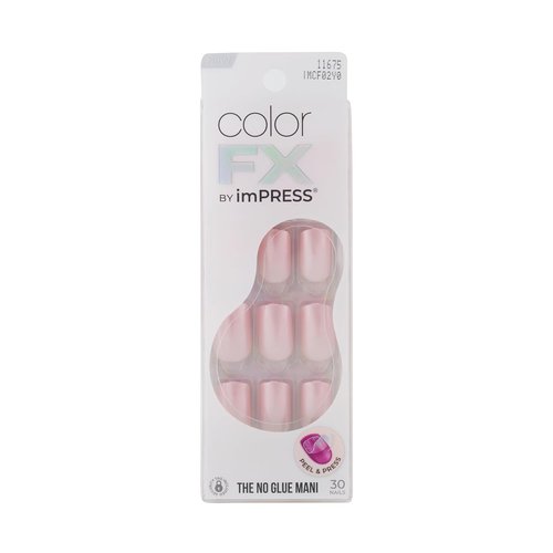 KISS Impress Color FX Press-On Nails - 30 Pcs Metallic Chrome & Cat Eye | Hassle-Free Removal, Medium Size