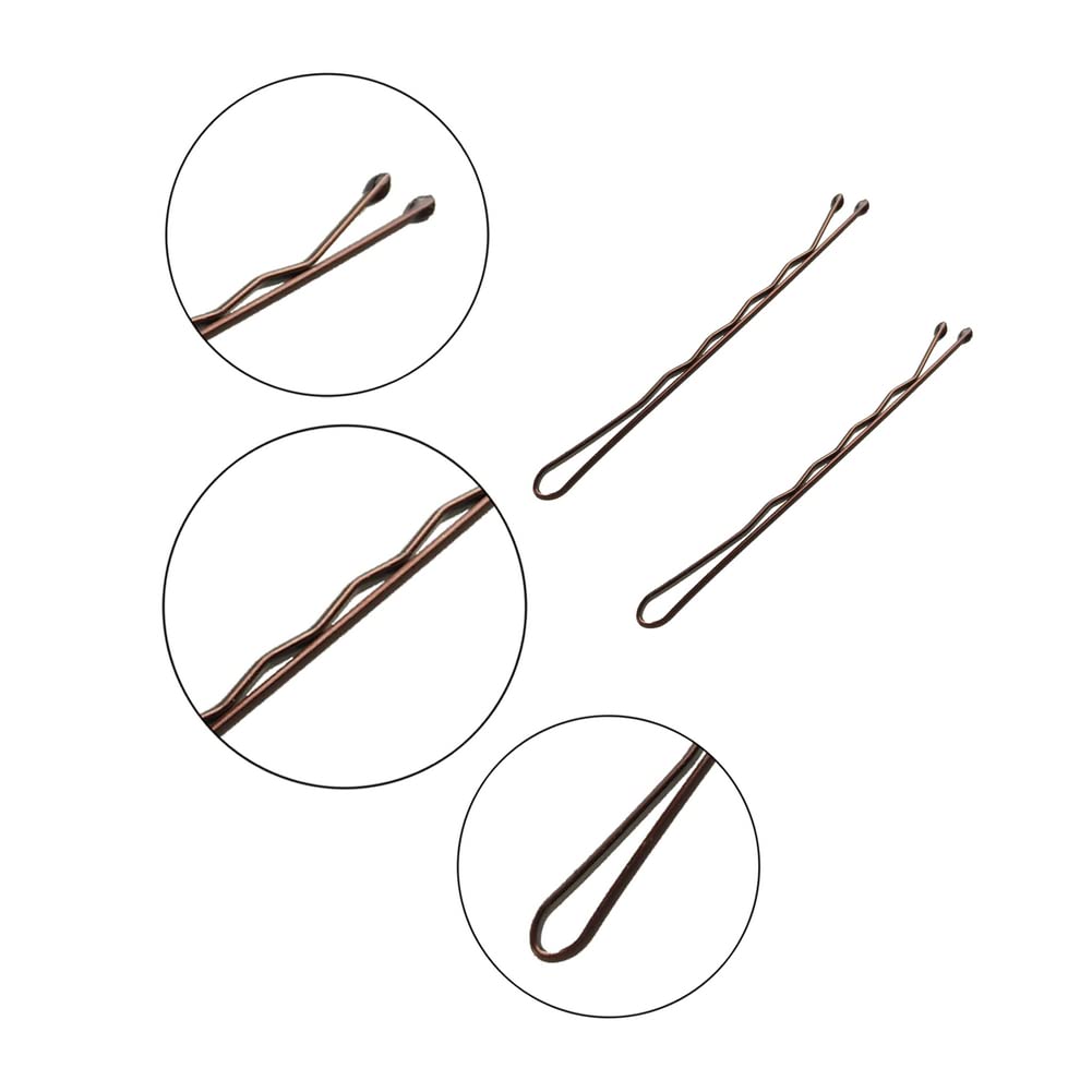 YINGFENG 220pcs 2.76 Inch Large Brown Bobby Pins for Women, Jumbo Long Pins with Box, Reusable Non Slip Big Pins Great For Thick Hair
