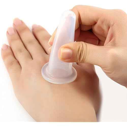 BWESOO 4Pcs Transparent Massage Cupping Set Silicone Mini Facial Cups Face Massager Helper Skin Care Neck Back Eyes Massaging Cup Safe to Use, Don't Worry About Burns Health Care Products