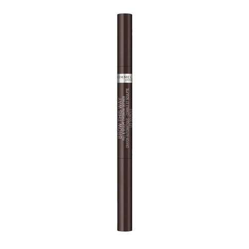 Rimmel Brow This Way Eyebrow Definer - Double-Ended Pencil for Sculpting & Definition | 003 Dark Brown, Vegan Formula, 0.01 oz