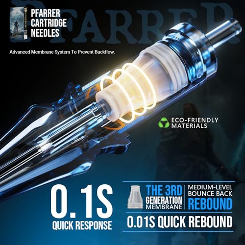 PFARRER Tattoo Needles Cartridge #12 Standard 5 Round Liner X-Taper 20PCS with Membrane Professional Disposable EN01P-20-1205RL