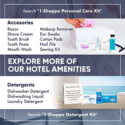 Infuse Black Hotel Soaps and Toiletries Bulk Set | 1-Shoppe All-In-Kit Amenities for Hotels & Airbnb | 1 oz Hotel Cleansing Bar and Conditioning Shampoo Travel Size | 100 Pieces