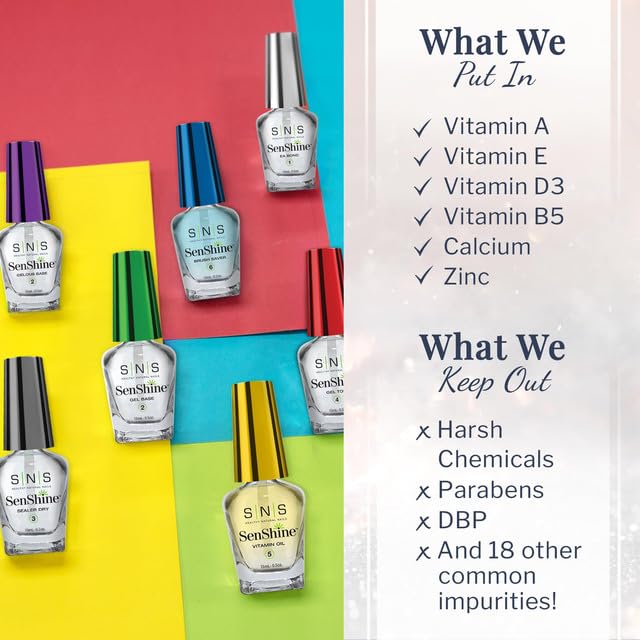 SNS Base Coat Nail Polish - Long-Lasting, Fast-Drying Gel Base | Low-Odor, No UV Lamp - 0.5 Oz