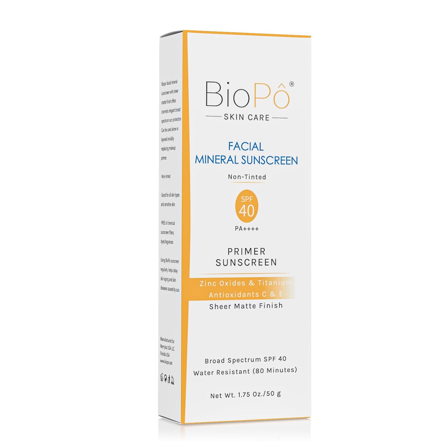 Skiennix Facial Mineral Sunscreen SPF 40 - Lightweight Oil-Free Matte Formula for All Skin Types | 1.75 oz