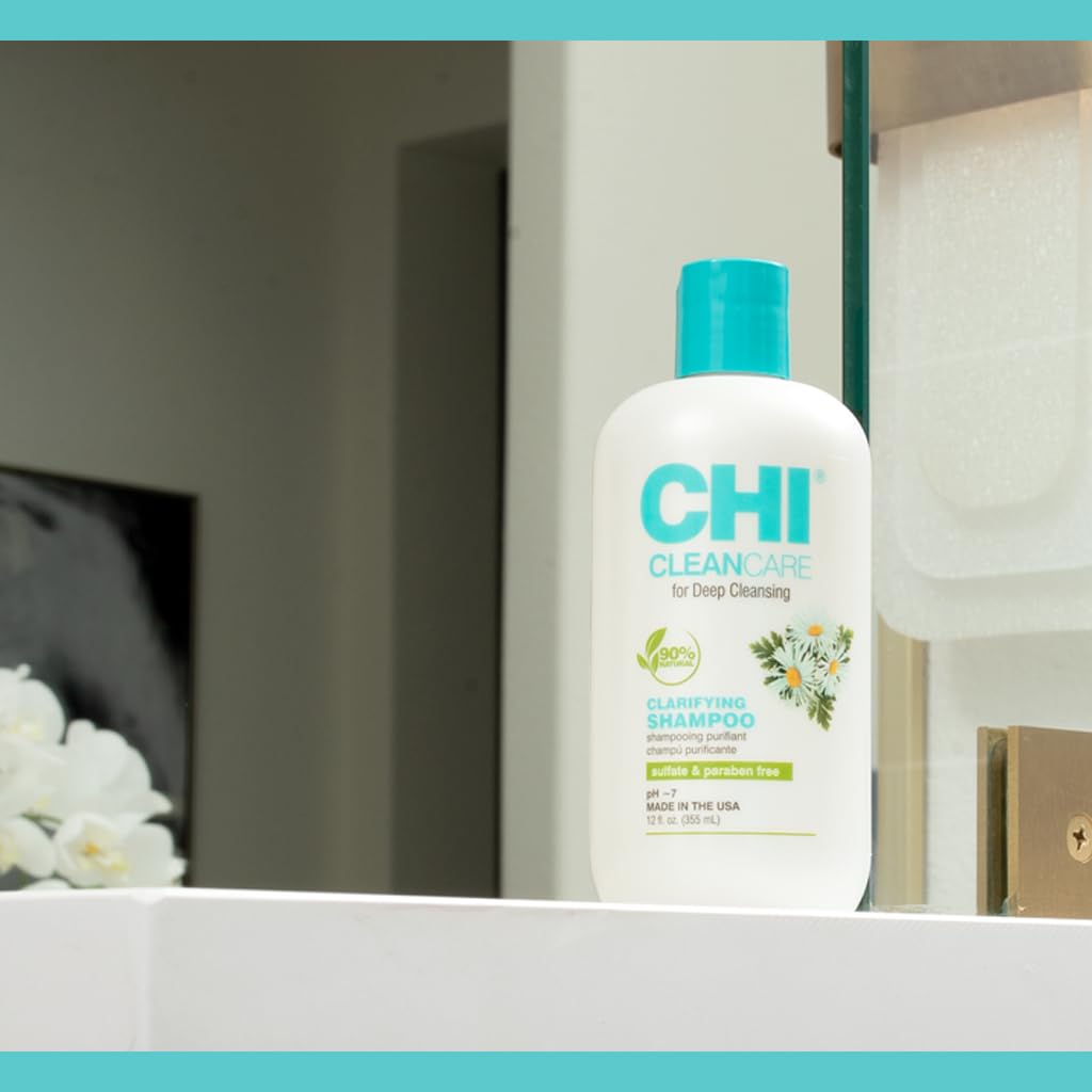 CHI CleanCare Clarifying Shampoo - Deep Cleansing Formula for Hair & Scalp | 12 Oz, Sulfate-Free & Moisture-Restoring