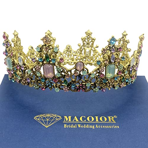 Baroque Royal Queen Crowns and Tiaras for Women,Crystal Rhinestone Bridal Headband Fashion Jewelry Vintage Women Hair Accessories (Style 01)