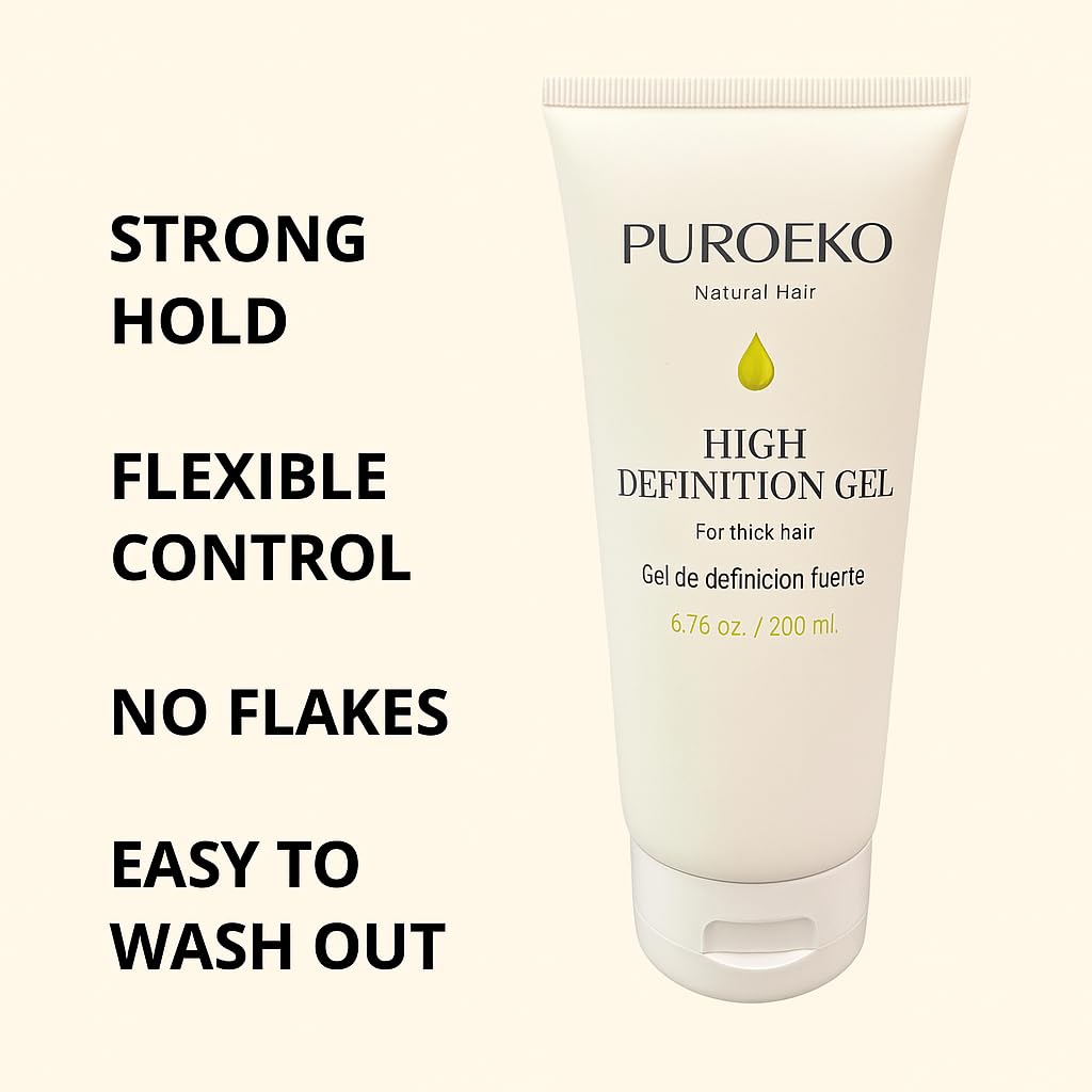 Skiennix High Definition Gel Curly Hair Gel - Strong Hold Curl Defining Gel for Frizz Control & Flexible Finish
