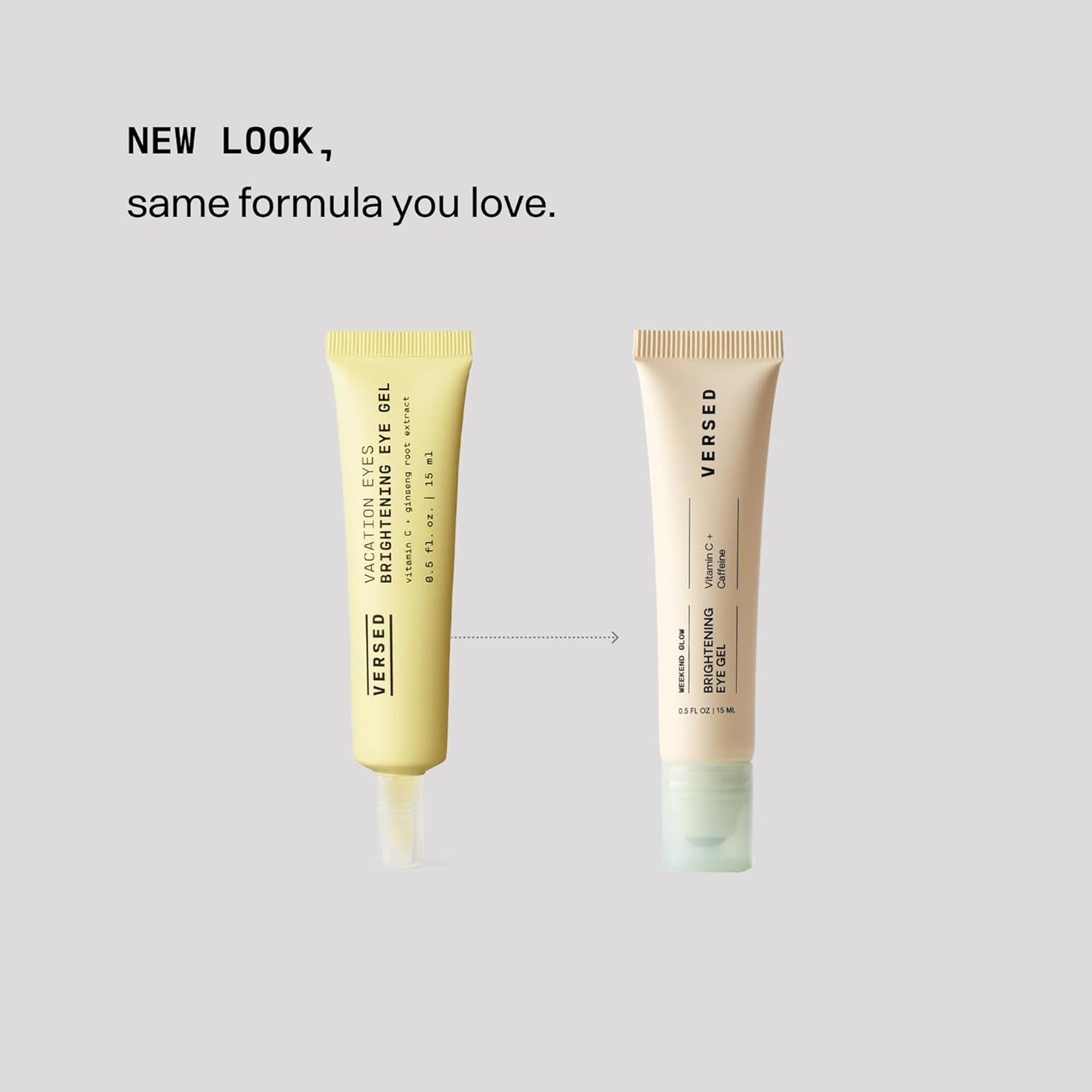 Versed Weekend Glow Eye Gel - Caffeine Under Eye Cream for Dark Circles & Puffiness - 0.5 oz