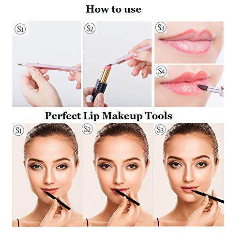 Exquisite Professional Lip Brush Applicators-Retractable Lipstick Brushes- Lipstick Gloss Makeup Brush Tool For Women and Girls (Silver)