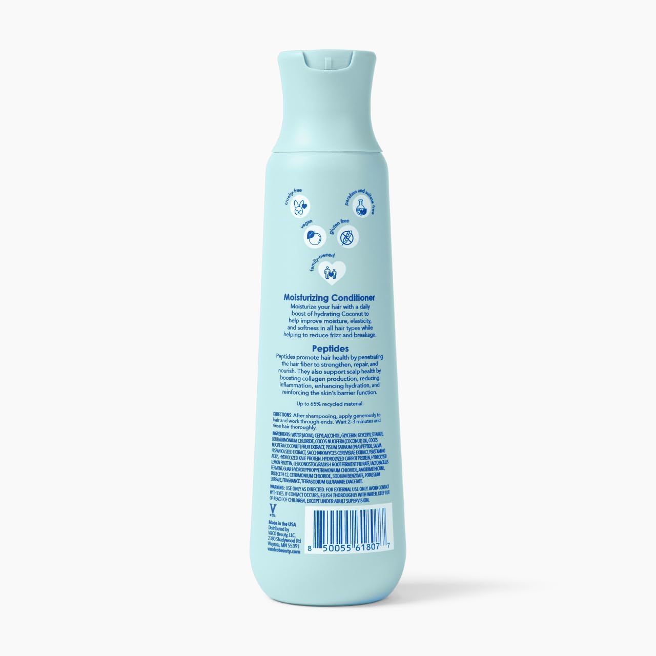 V&Co. Moisturizing Conditioner - Sulfate-Free, Color Safe Formula with Peptide Technology | 12 Oz.
