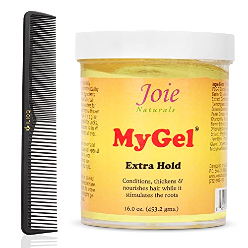 ILIOS Joie Naturals MyGel Extra Hold-Hair Styling Gel - Moisturizing Formula with Plant Oils and Herbal Extracts – Curly Hair Gel for Twists, Braids and Locks, 4 OZ Packaging.