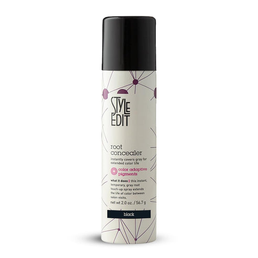 Style Edit Root Touch Up Spray - Temporary Gray Hair Concealer | Salon-Quality, Transfer-Resistant | Black, 2 oz