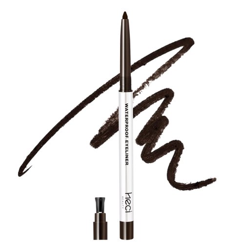 HECI BEAUTY Gel Eyeliner Pencil - Ultra-Smooth, Waterproof & Smudge-Proof, 24HR Longwear - Dark Brown