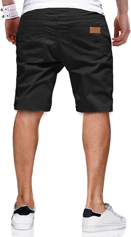 JMIERR Men's Casual Shorts - Stretch Cotton Drawstring Twill Golf Shorts for Summer Beach Wear