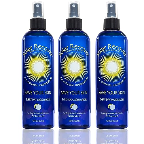 Solar Recover After Sun Moisturizing Spray 3 Pack (12 Ounce Each) - Hydrating Facial & Body Mist - 2460 Sprays of Sunburn Relief With Vitamin E & Calendula - Lotion Delivered in Water For Healthy Skin