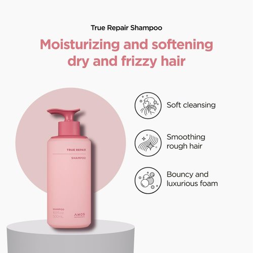 AMOS PROFESSIONAL True Repair Shampoo - Anti-Frizz & Smoothing Formula with Ceramide for Dry, Damaged Hair | 16.9 fl. oz.